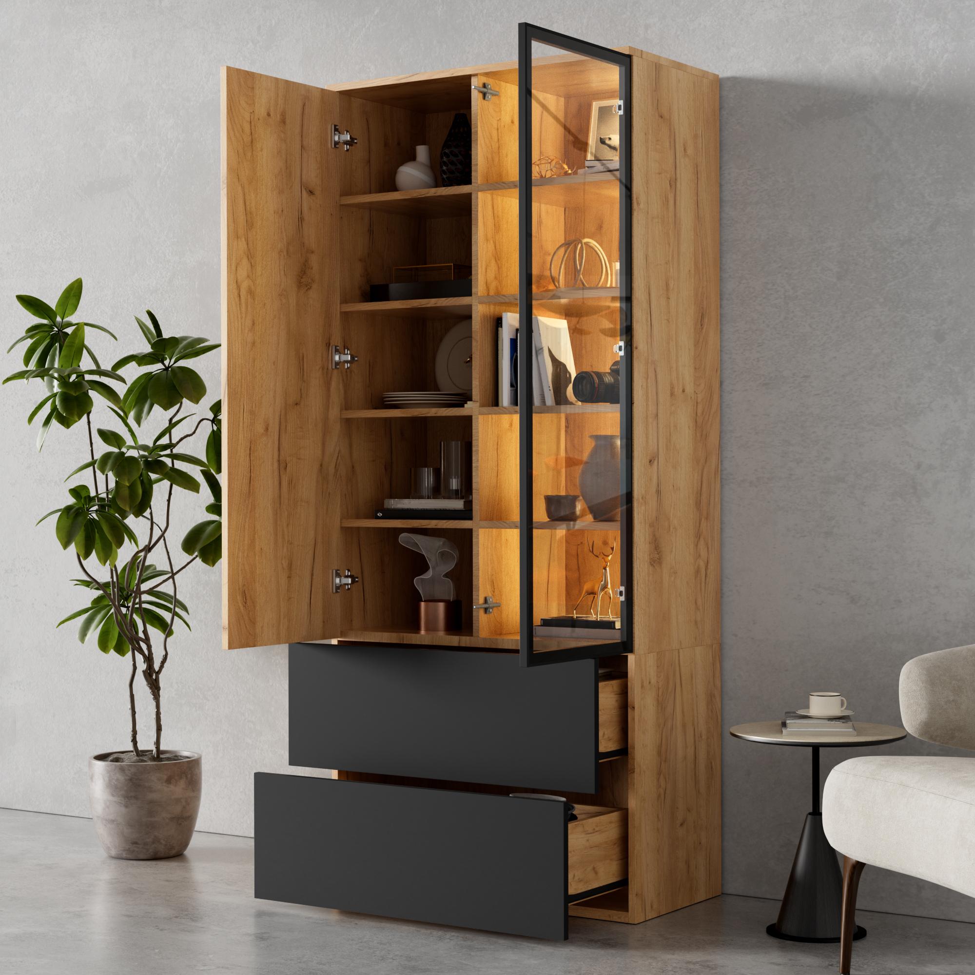 Display Cabinet with Glass & LED