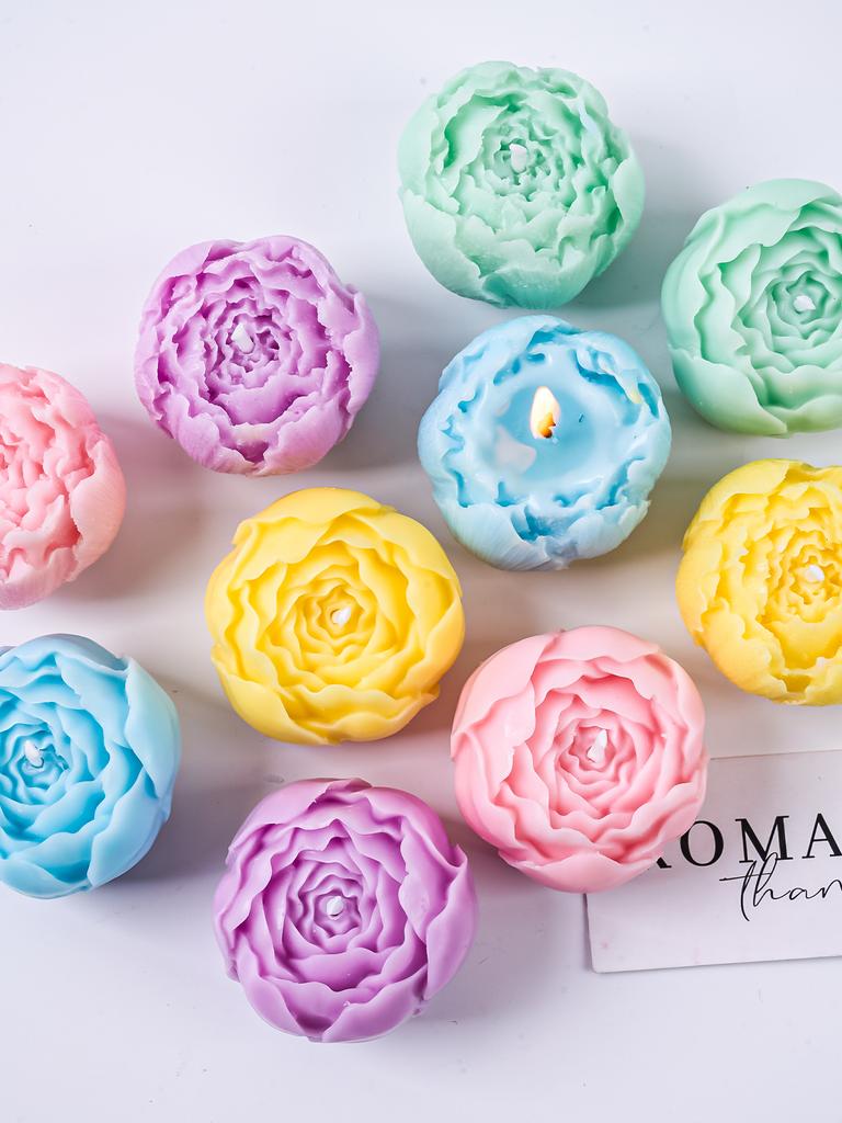 DIY Austin Flower Scented Candle Silicone Molds 3D Mini Rose Flower Handmade Soap Gypsum Resin Making  Ice Cake Mold Home Decor