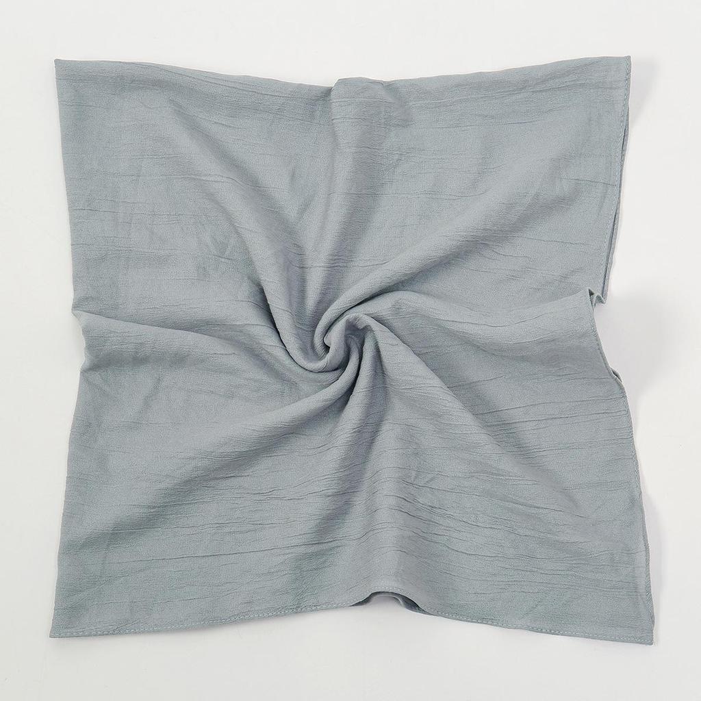 Einfarbiger weicher atmungsaktiver Polyester-Quadratischer Schal - Damen Europäischer/Amerikanischer Kopfschal, Lässiger Sonnenschutz Dekorativer Seidenschal