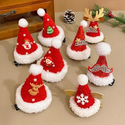 Κινούμενο Σχέδιο Χαριτωμένο Κόκκινο Χριστουγεννιάτικο Καπέλο Πιάστρα Μαλλιών Άγιος Βασίλης Cosplay Φουρκέτα Αξεσουάρ Μαλλιών για Φεστιβάλ Φωτογραφία Κεφαλόδεσμος Δώρο