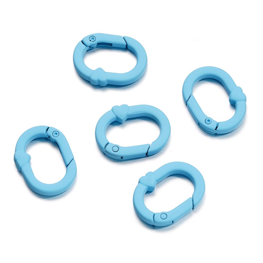 5Pcs Candy Color Metal Oval Ring Snap Hook Spring Clasps Clips Key Ring Connectors for DIY Keychain Jewelry Making Accessories