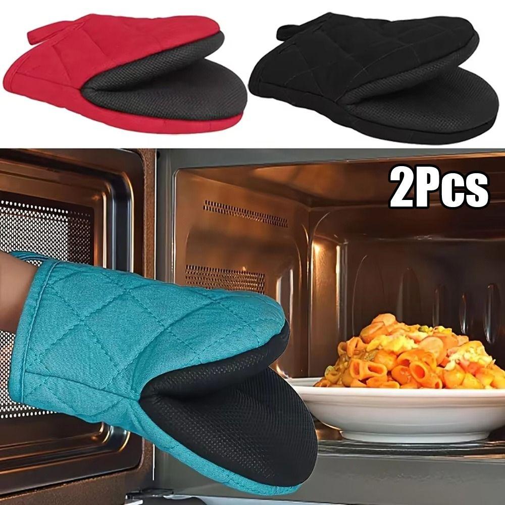 1Pair with Non-Slip Grip Surfaces Oven Mitts Microwave Oven Gloves for BBQ Baking Cooking