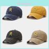Cappellino da Baseball Vintage in Cotone con Girasole Ricamato per Protezione Solare all'Aperto