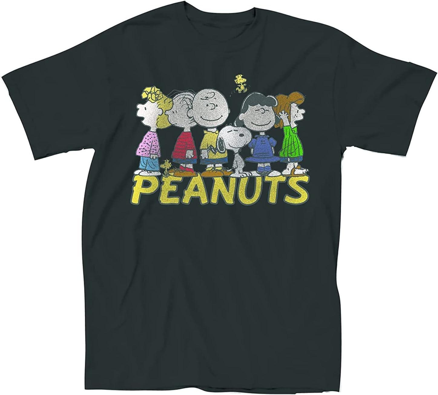 Женская модная футболка Peanuts со Снупи - Классическая женская футболка со Снупи - Постиранная футболка с коротким рукавом для девушек S чёрный