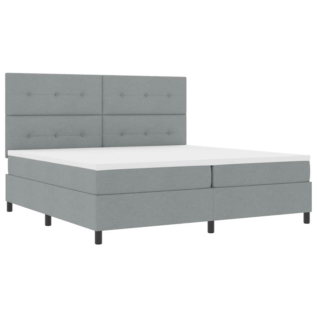 Upholstered Bed with Headboard Light Gray 200 x 200 cm Fabric
