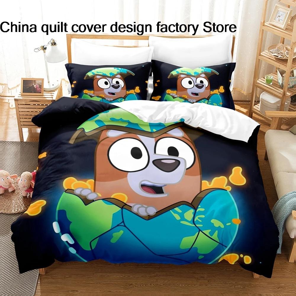 3D NEW Creative Bluey Bedding Sets Children s Birthday Gift with Zip Room Decor Teenagers adulte Microfibre 2-3Piece Duvet Cover 200x200cm