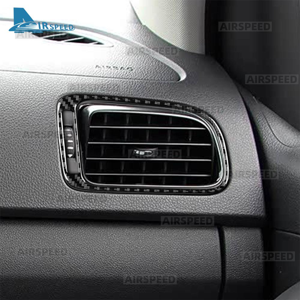 Real Soft Carbon Fiber Trim For Volkswagen VW Polo 2010 2011 2012 2013 2014 MK5 6R LHD RHD Car Center Console Air Outlet