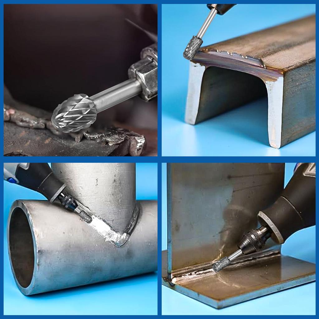 40PCS Carbide Burr Set, Hard Alloy Tungsten Steel Double Cut Rotary File Milling Cutter Head, Woodworking Grinding Carvin Tool