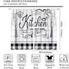Farmhouse Rustic Kitchen Curtains, Vintage Fork Spoon Barn Rustic Plank Cafe Curtains Home Living Room Bedroom Blackout Curtains 2 Panels 42x45