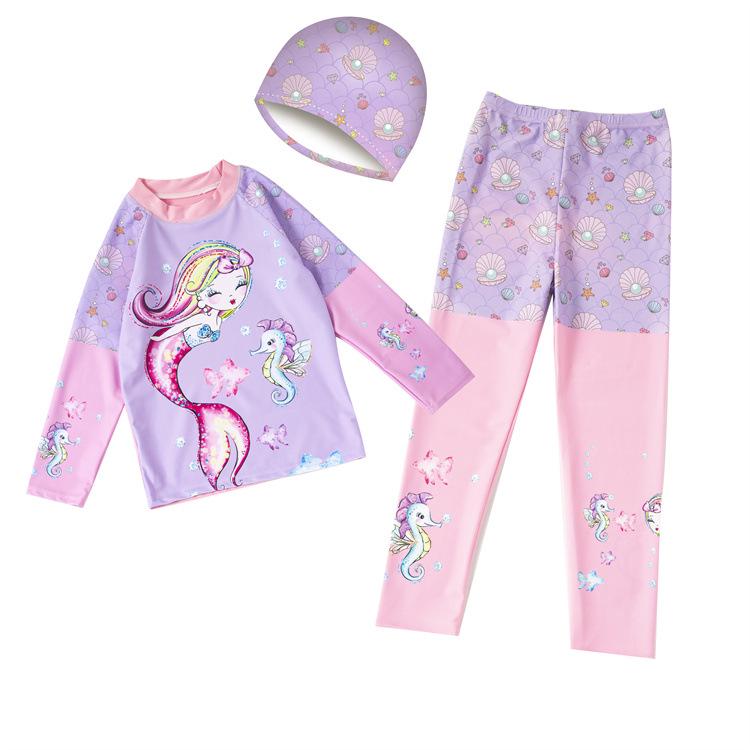 

Детский быстросохнущий купальник с длинным рукавом и мультяшным принтом - S, M, L S (3-4 years)