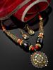 Latest Stylish Traditional Tibetan Pendant Necklace Jewellery Set for Women