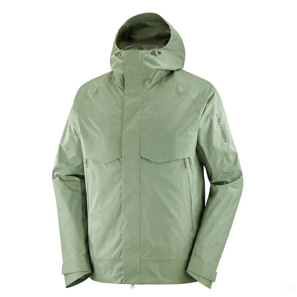 

Salomon Patroller Solid Color Zip Hooded Waterproof Warm Jacket Men Jacket Laurel LC2105400 M