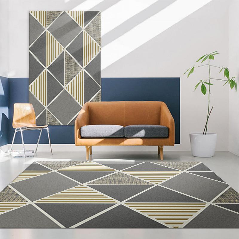 Nordic Geometric Carpet Living Room Coffee Table Mat Sand Blanket Bedroom Bedside Blanket 3D Printing Splicing Carpet Floor Mat