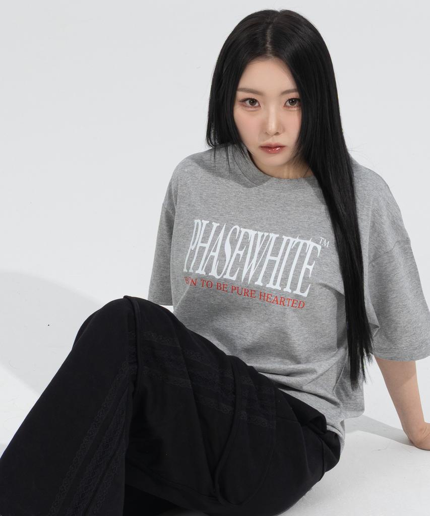 Peijeuhwaiteu [Phase_3] Slogan Logo Tee_Melange / 8802026-St14