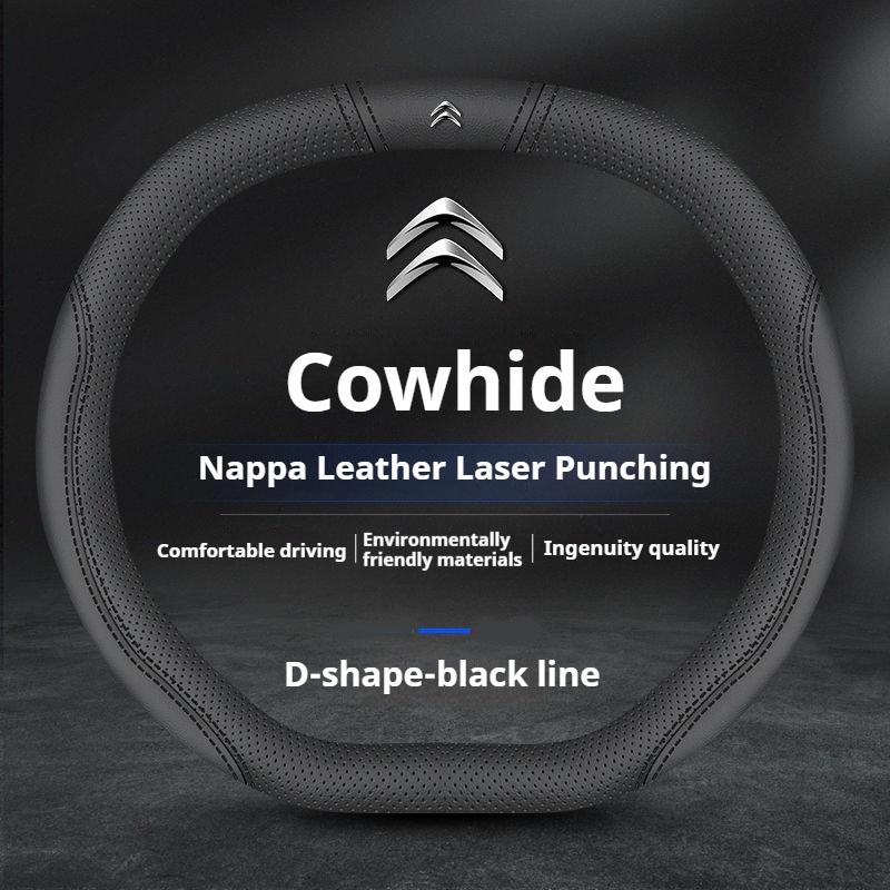 YJTHM1 Leather Car Steering Wheel Cover for Citroen C4X C5X C3 C5 Aircross e-Berlingo C4 Cactus C4 Picasso DS3Auto Interior Accessories