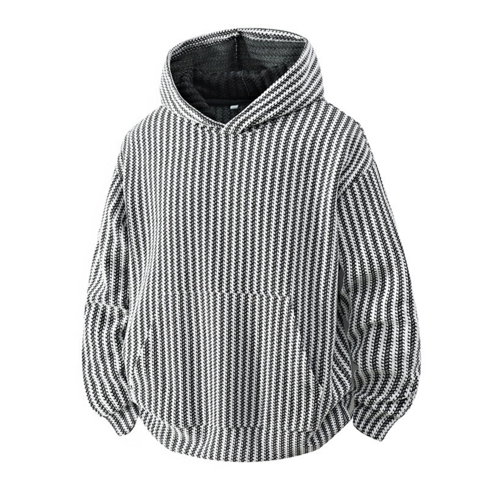 

Men s Casual Striped Printed Versatile Hoodie, Long-sleeved Hooded Pullover Hoodie XL белый