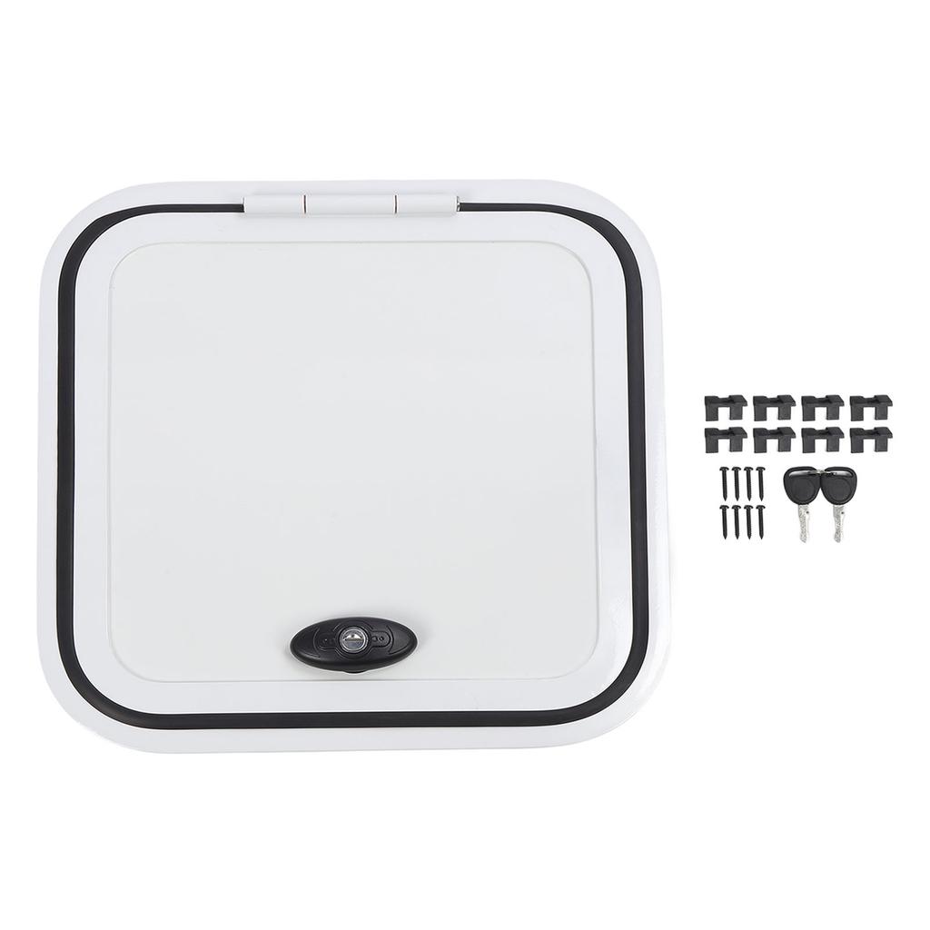 RV Compartment Door 16 X 16in Aluminum Alloy Rounded Corner Baggage Cargo Compartment Access Door for Motorhome
