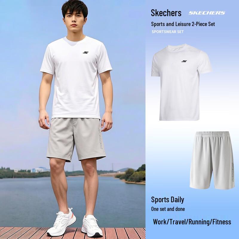 Skechers Men s Short Sleeve & Shorts Sportswear Set 3XL