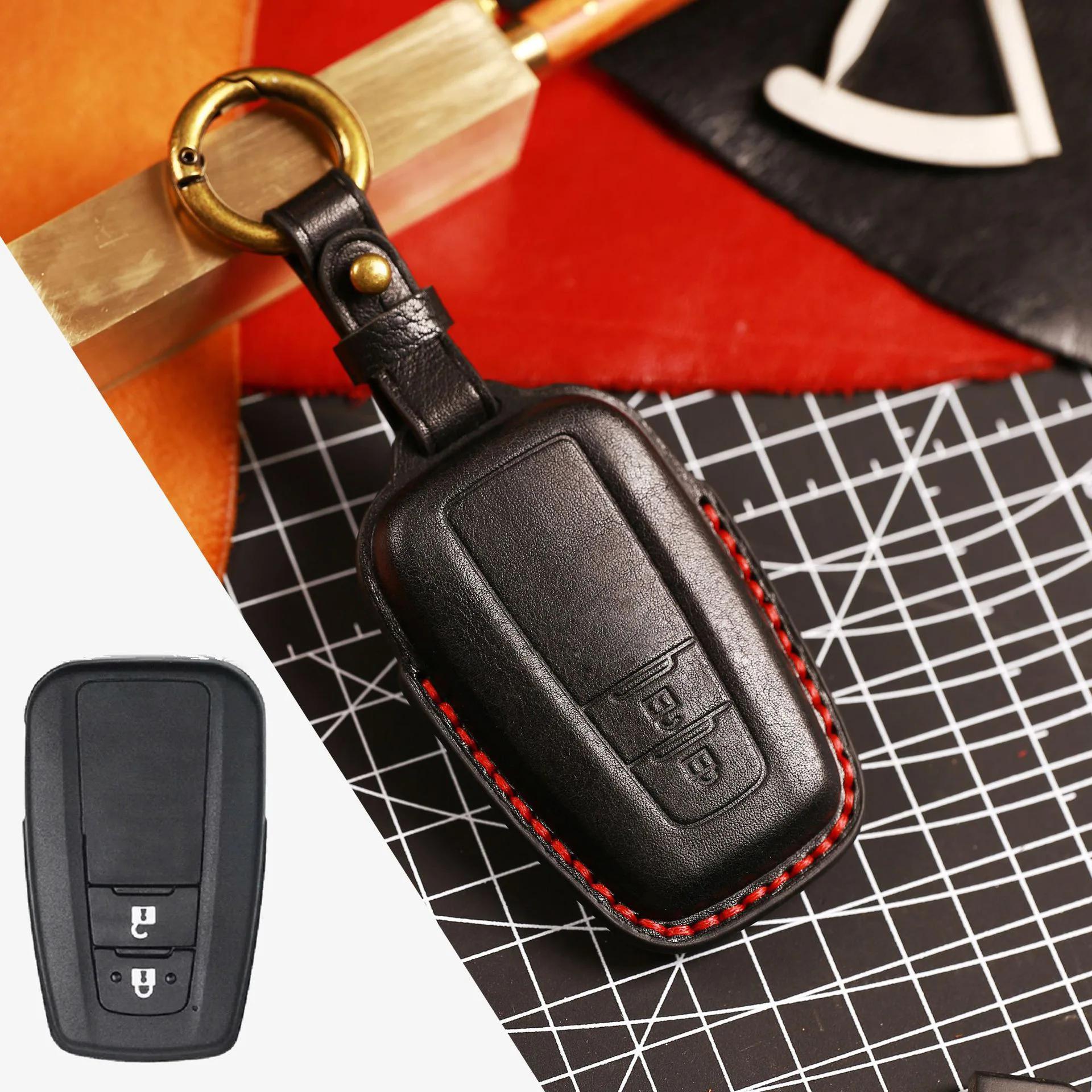 

FOR Honda Key Case Leather Handstitched 3D Full Cover Scratch Resistant w/ Key Ring 2 3 Buttons Fits Civic Accord CR-V HR-V