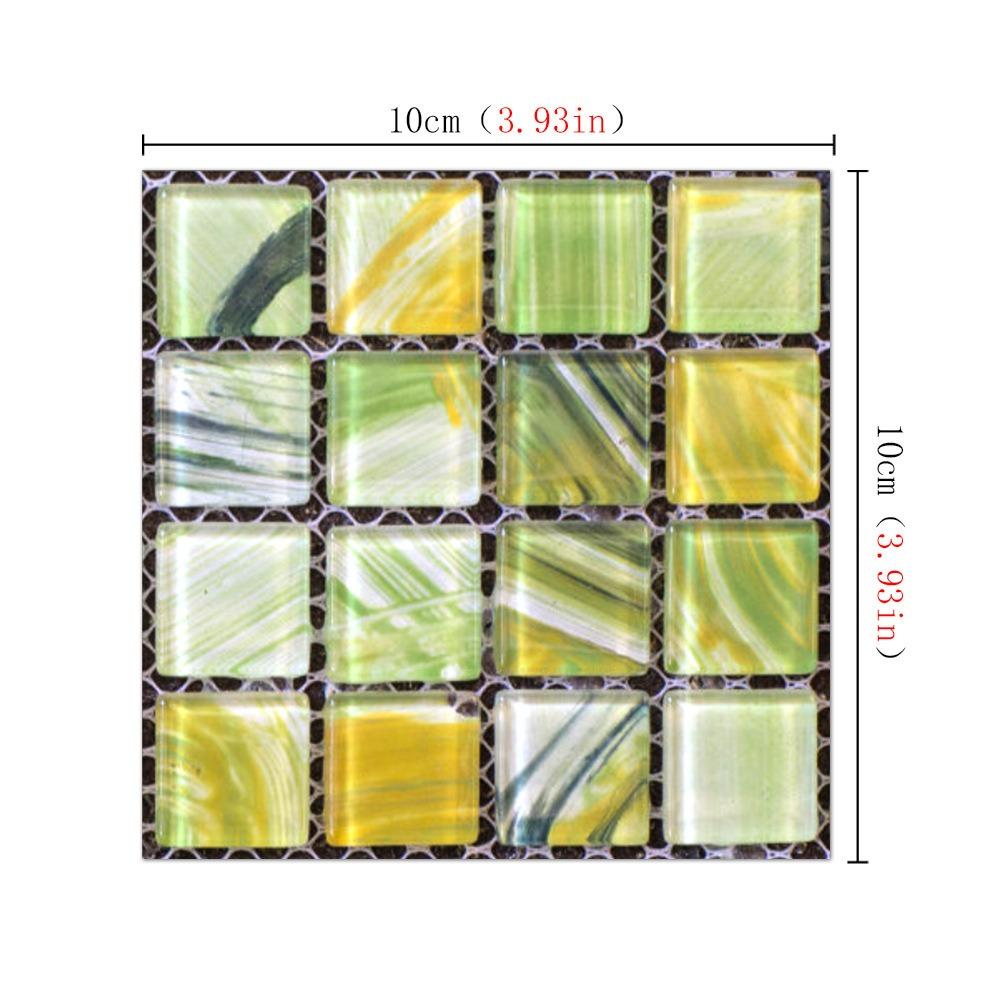 20pcs/set New Self Adhesive Wall Sticker Waterproof Oil Resistant Art Decals Flat 3D Mosaic Tile Wallpaper For Living Room