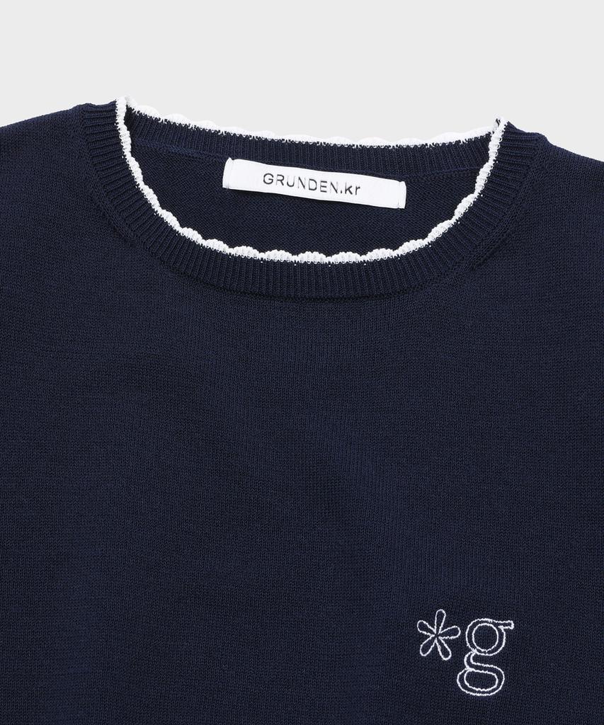 Geulleondeun Cool Cotton Knit Top (Ink Navy)