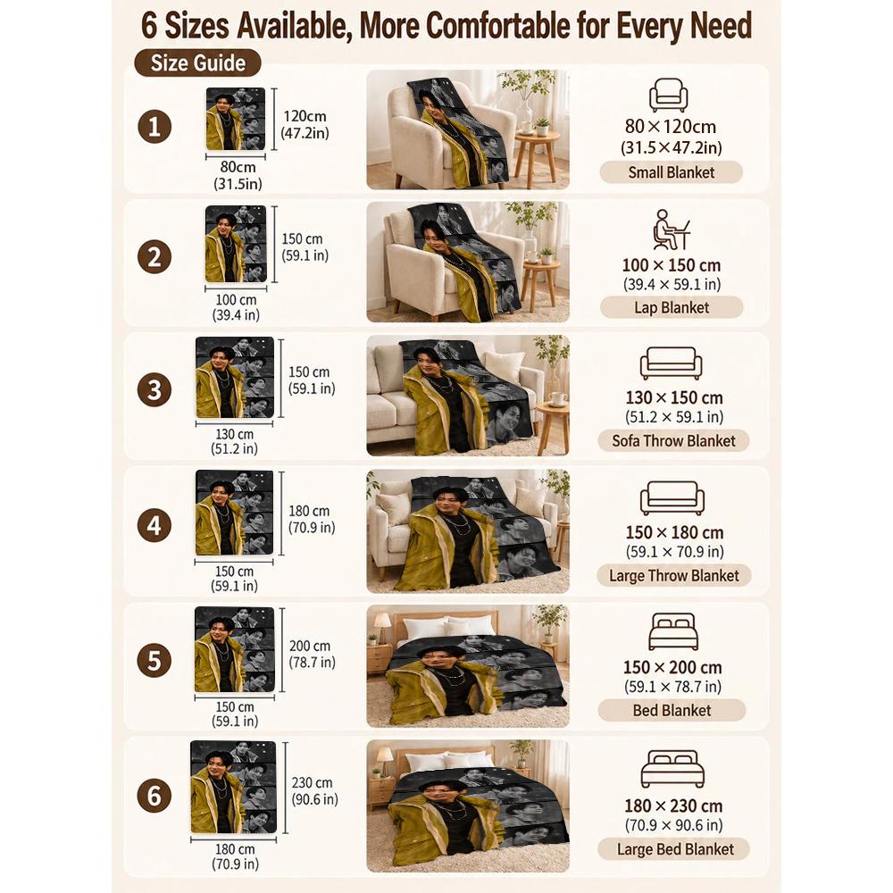 Stylish Man Yellow Jacket Portrait Pattern Blanket Warm Comfortable Fleece Blanket For Living Room Office Nap Lightweight Home Decor Halloween Gift