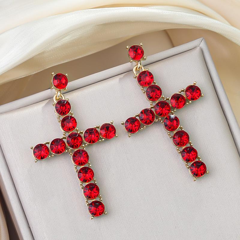 Boucles d'oreilles pendantes Zircon Fleur Colorée pour Femmes, Boucles d'oreilles pendantes Statement pour Fête & Usage Quotidien