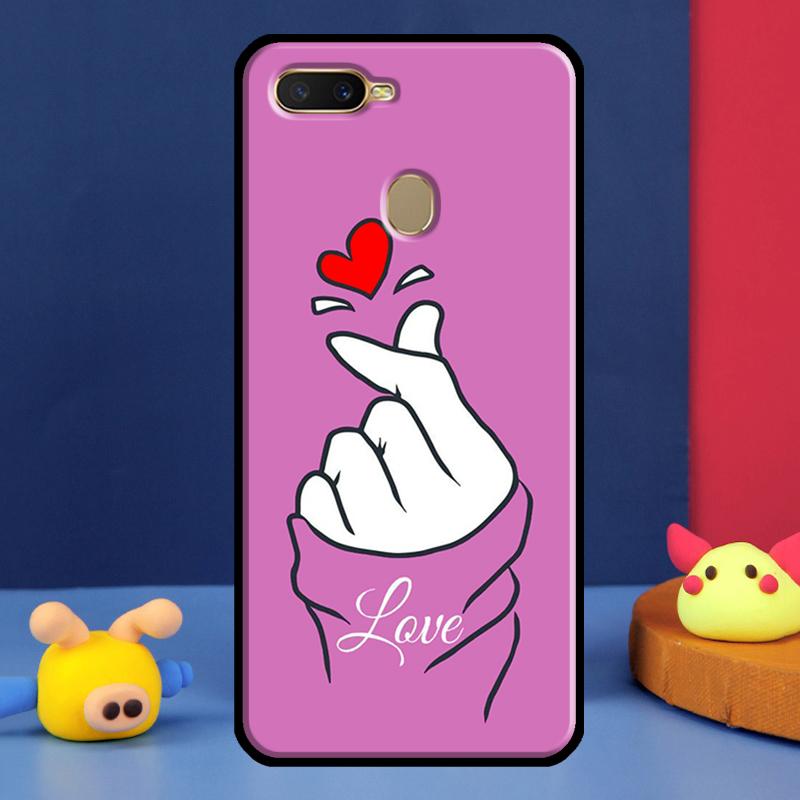 Kpop Finger Heart Case For Oppo A96 A76 A16 A74 A94 A54 S A57 A77 A58 A78 A98 A5 A9 A91 A15 A17 A52 A72 Cover