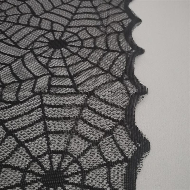 Scary Halloween Table Cover, 32x41inch Rectangles Festival Black Lace Tablecloth Decoration for Festives Occasion