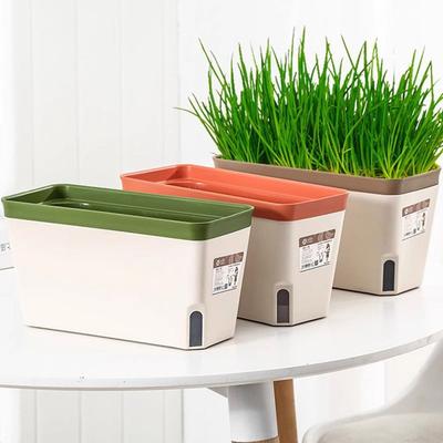 Double Layer Flower Pot Indoor Flower Planter Box Vegetable Planter Self Watering Plant Pot