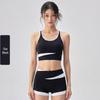 Women's Summer Yoga Suit Set - Cool Spicy Color Block Tank with Chest Pads for Fitness and Pilates