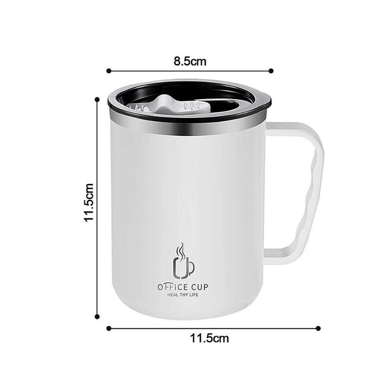 Leakproof Travel Coffee Mug With Lid Handle Thermal Flask Insulated Tea Cup