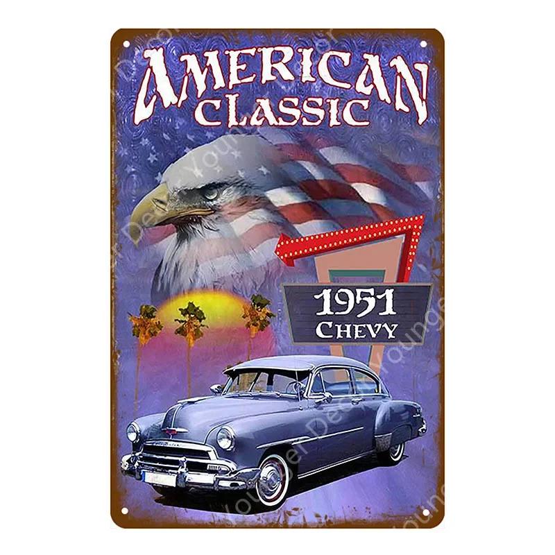 Amerikanischer Oldtimer Truck Vintage Poster Metallschilder Blechplakette Für Pub Bar Club Garage Heimdekor Wandkunst Malerei YJ123