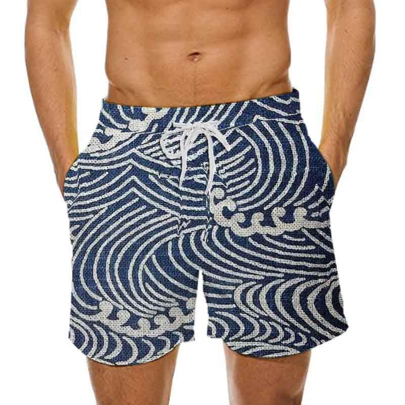 Man's Beach Shorts Swim Sportswear Boardshort Wave 3D Printed Fitness Short Pants Male Oversized Gym Trunks Surf Board  Swimsuit