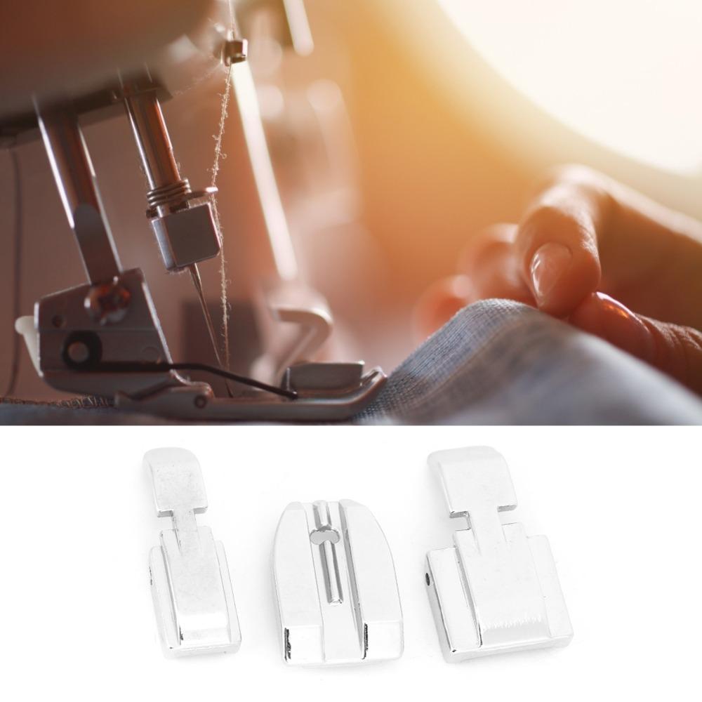 3pcs Stainless Steel Zipper Presser Foot Silver Color Sewing Machine Presser Foot Home Sewing