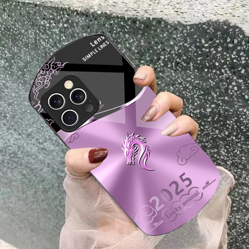 Clouds And Dragons For IPhone 16e 16 Pro Max 11 12 Mini 13 14 P Lus 15 Plus 7 8 Se 2020 Elliptical Tempered Glass Phone Case