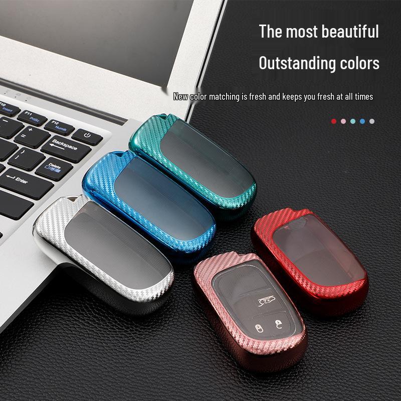 Carbon Fiber Car Key Cover for Jeep Compass & Renegade