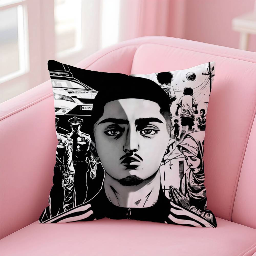 Rapper B-BENY JR Pillow Case Pattern Printed Pillowcase For Living Room Sofa Cushion Cover & Bedroom Decor