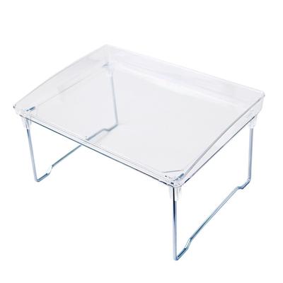 Desk Storage Shelf Stackable Foldable Transparent Counter Organizer Rack for for Kitchen Bathroom