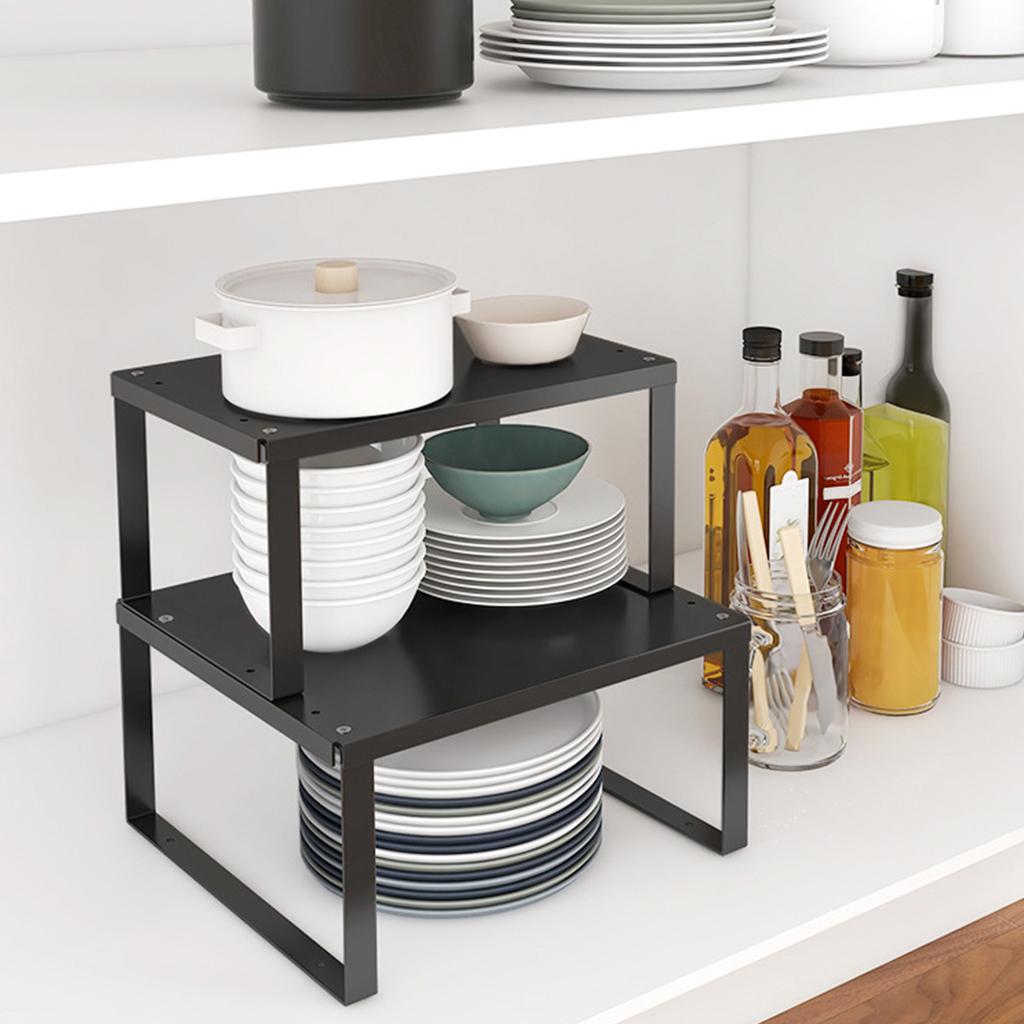 Metal Storage Rack Anti Skid Bottom Shelf Organizer for Kitchen Pantry Closet Home Storage
