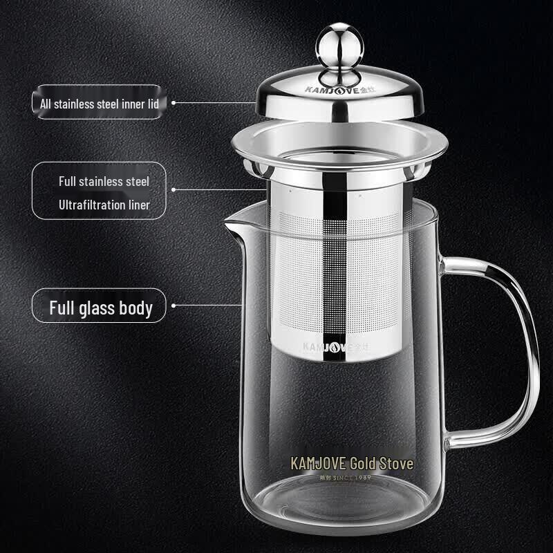 KAMJOVE A-03 Glass Tea Kettle with Stainless Steel Infuser