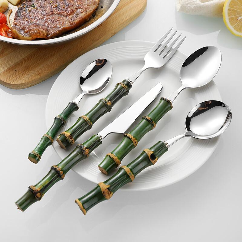 Bamboo Joint 304 Stainless Steel Dessert Spoons