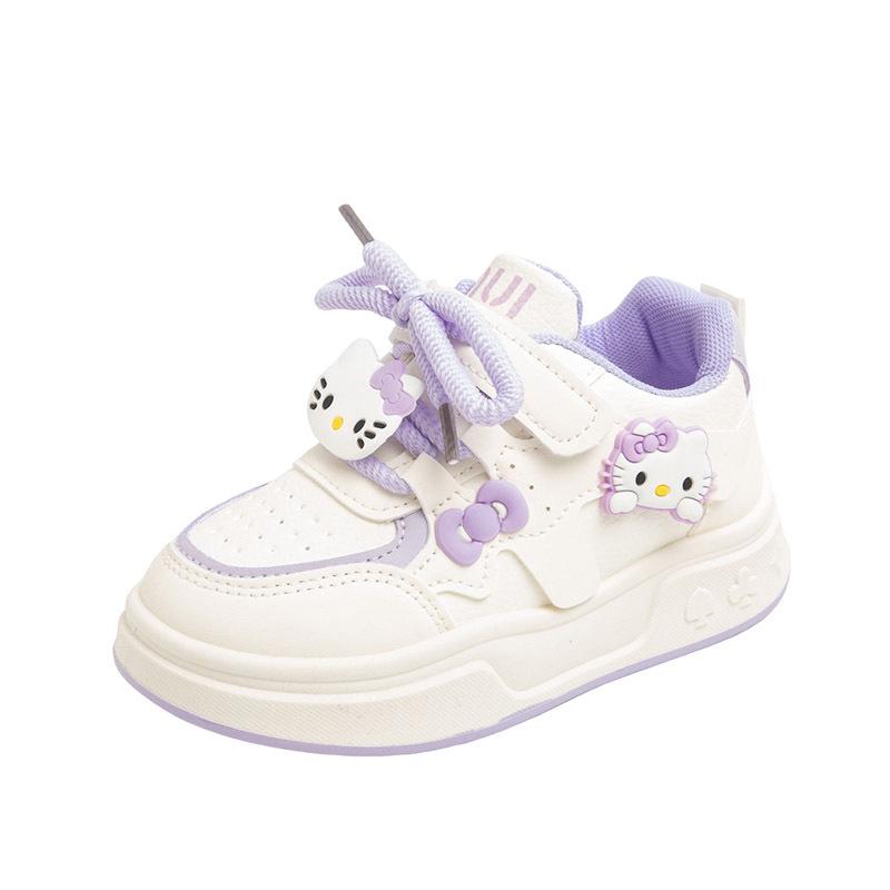 Girls' 2026 Spring/Autumn Breathable Cartoon Sneakers - Thick Sole, Non-Slip, Casual Running Shoes