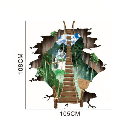 

Креативные визуальные 3D наклейки на пол с большой трещиной, забавные наклейки для торгового центра, парка развлечений, розыгрышей, захватывающие имитации уличных сцен 60x90cm