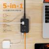 Ultra-thin PD65W USB Power Strip with 1m Extension Cord, Fast Charger, Type-C, Short Cable, Compact and Lightweight, Desktop Type-C Charging, 2 AC Out