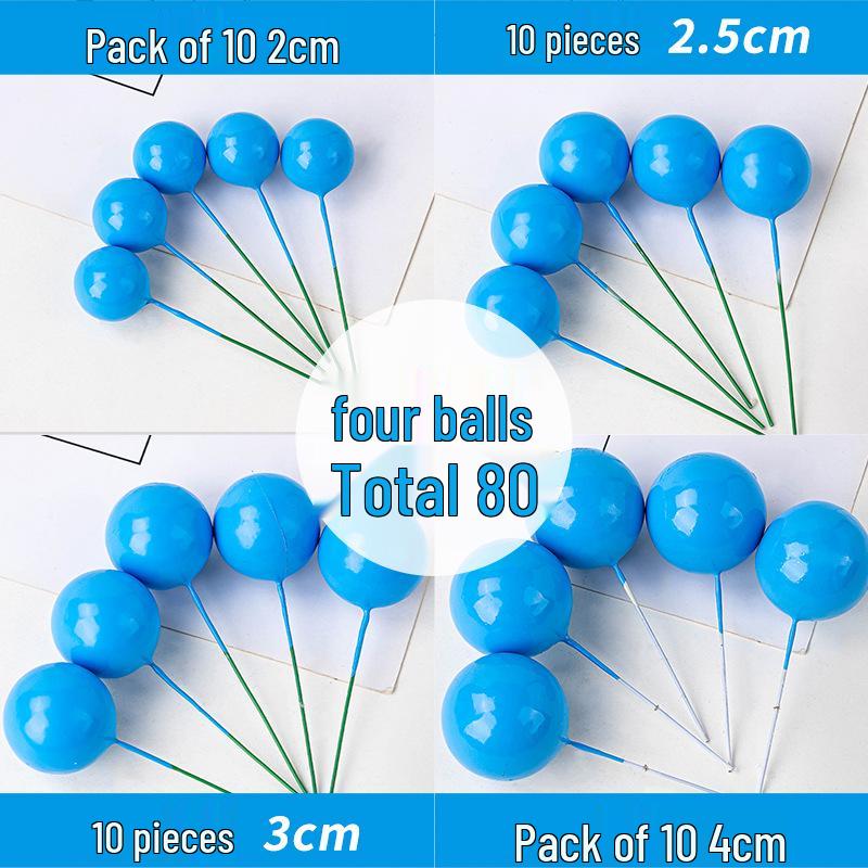 100pcs Cake Toppers: Gold, Silver, and Colorful Balls for Birthday Party Decorations