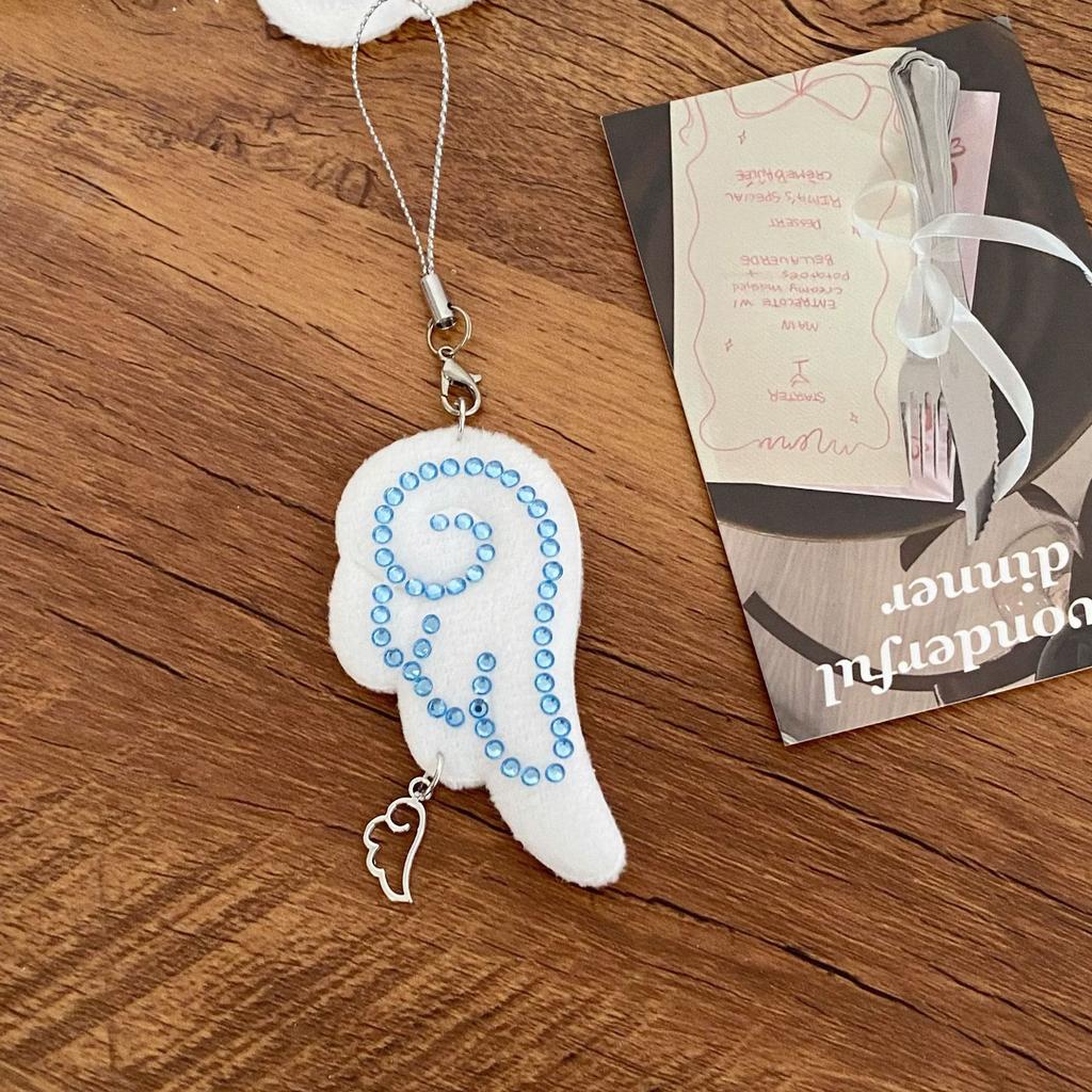 INS Stijl Retro Stof Ster Ketting Vleugel Hanger Sleutelhanger Y2K Engel Mobiele Telefoon Ketting Ornament Decoratie Accessoires Cadeaus