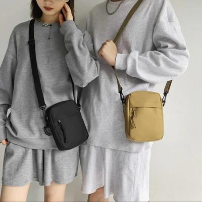 Sac à bandoulière en toile pour femme, sac à main tendance Oxford, sac à bandoulière coréen de couleur unie pour étudiant, sac de téléphone simple, sacs de shopping