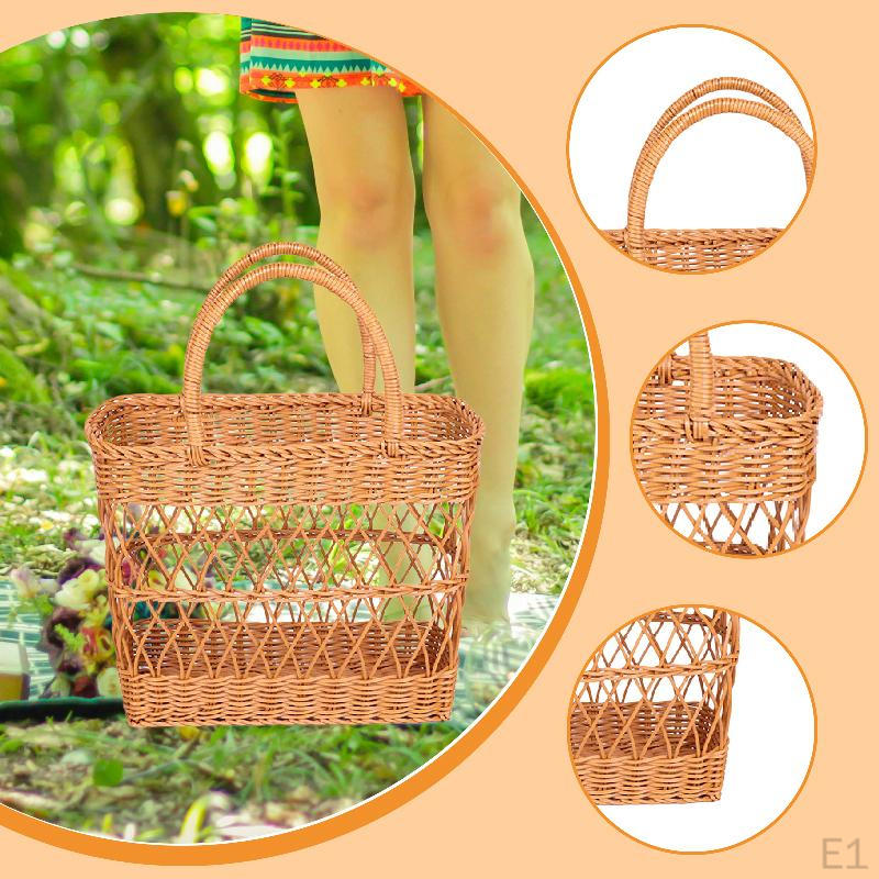 Camping Picnic Basket with Handles for Organizing Essentials