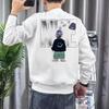 Trendy European Men's Printed Slim-Fit Round Neck Hoodie - Versatile Winter/Autumn Top